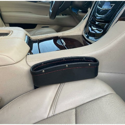 DOXMALL Side Pocket Console Side Pocket Leather Case Car Cup Holder Car  Front Seat Storage Bag Mobile Phone Holder (Black) –